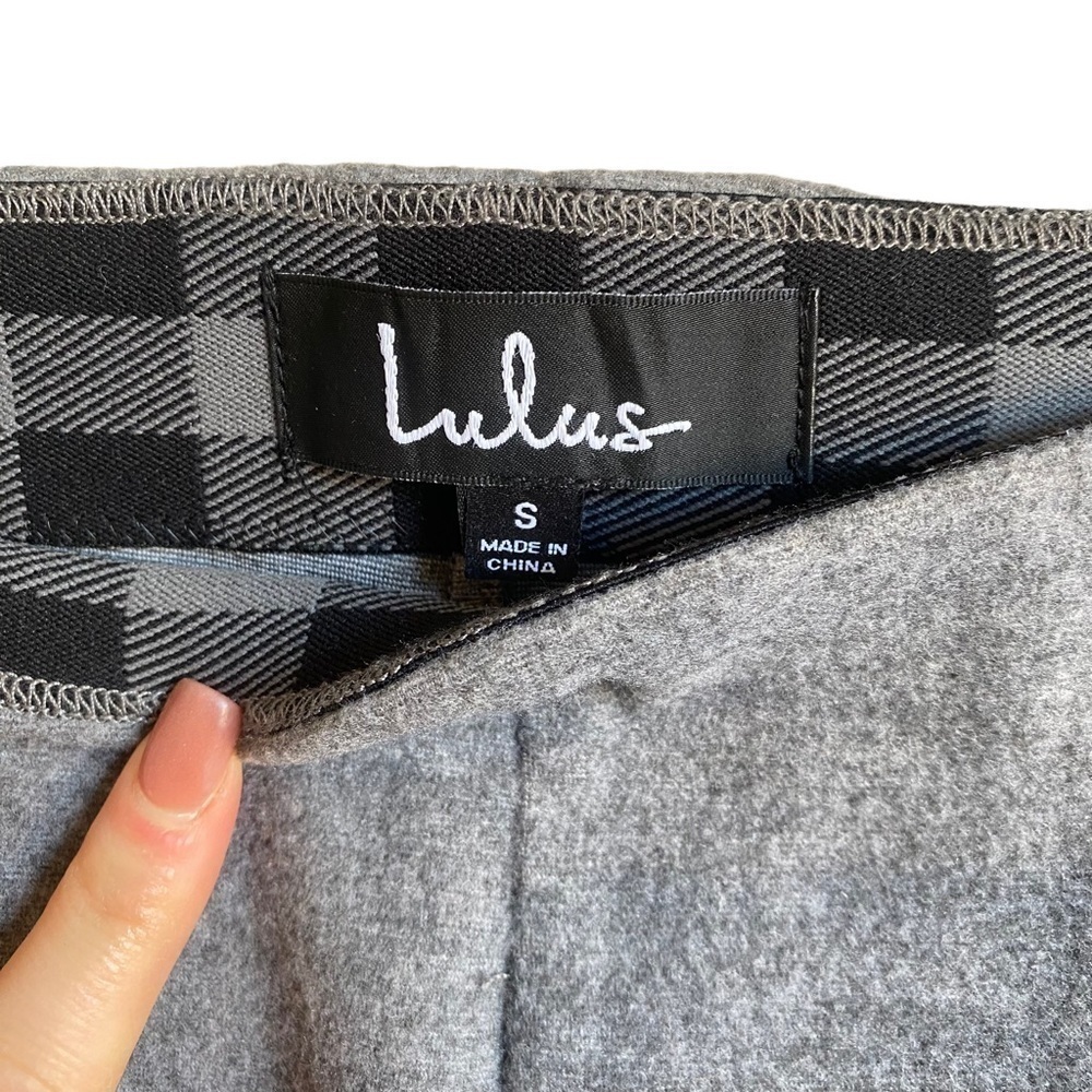 NWOT Lulu’s Brylee Heather Grey Marled Knit Trouser Pants - Picture 6 of 9